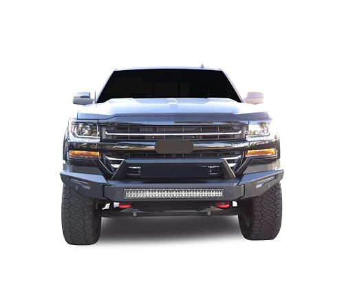 Heavy Duty Black Horse Armour II Modular Front Bumper Modular Matte Black Compatible with 2019-2021 Chevrolet Silverado 1500-AFB-SI17-K2