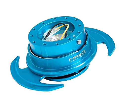 SRK-650NB, NRG Innovations, 6 Hole Steering Wheel New Blue Quick Release Hub Adapter with Handle Gen 3.0