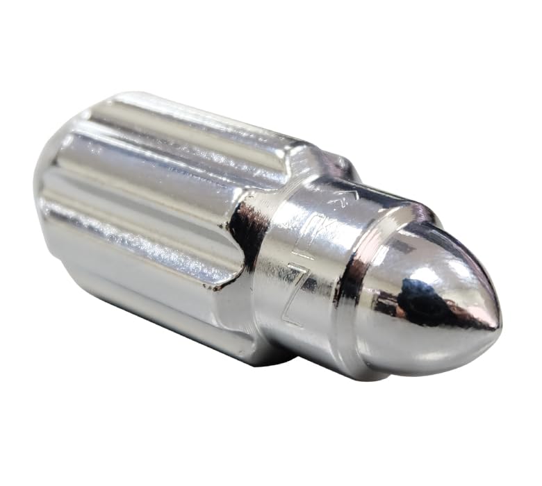 NRG Innovations M12 x 1.25 Steel Lug Nut Set NRG-LN-LS510SL-21 Bullet Shape, Anodized Finish 21 Pc Silver with Lock Key
