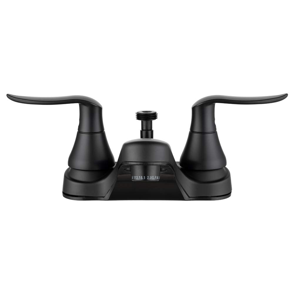 Dura Faucet RV Bathroom Faucet DF-PL720LH-MB with Winged Levers and Shower Hose Diverter (Matte Black)