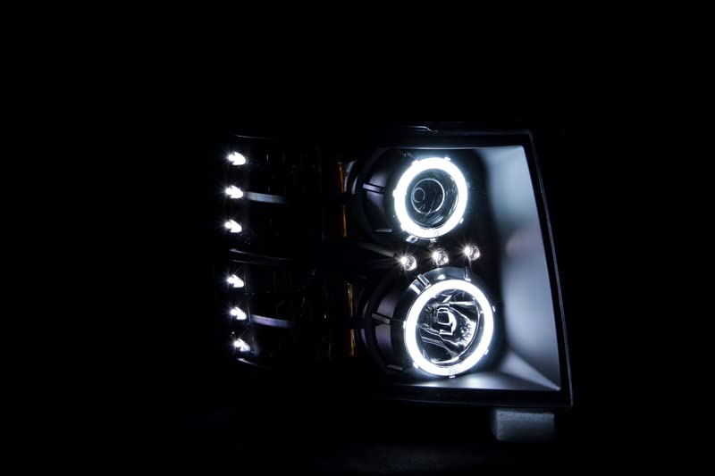 Projector Headlight Set ANZO USA w/CCFL Halo-Black