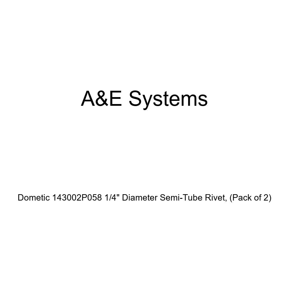 A & E Systems Rivet Semi-Tube 143002P058 - 1/4" x 2.56", Pack of 2