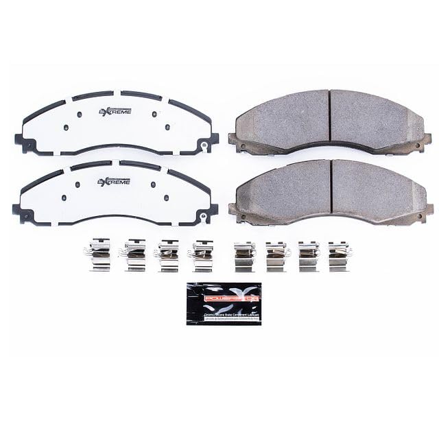 Rear PowerStop Brake Pads For Ford F-450 Super Duty 2017-25 |F-550 Super Duty 2017-25 |F-600 Super Duty 2020-23 - Truck & Tow Carbon-Fiber Ceramic Brake Pads With Installation Hardware, Z36-2018