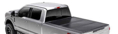 Folding Hard Tonneau Cover Fits Ford F-250 Super Duty 6.8 Foot Bed 2017-2026 Tri-Fold 3 Panel Design, Lockable with OEM Tailgate Lock Gloss Black Powder Coated Aluminum TrailFX TFX8004