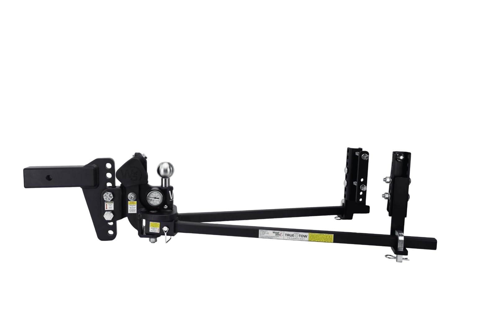 TrueTow Weigh Safe Heavyweight Distribution Hitch - Adjustable 10" Drop w/2" Shank - 18,500 lbs GTW w/Keyed-Alike Hitch Pin Lock, Coupler Lock, & Padlock