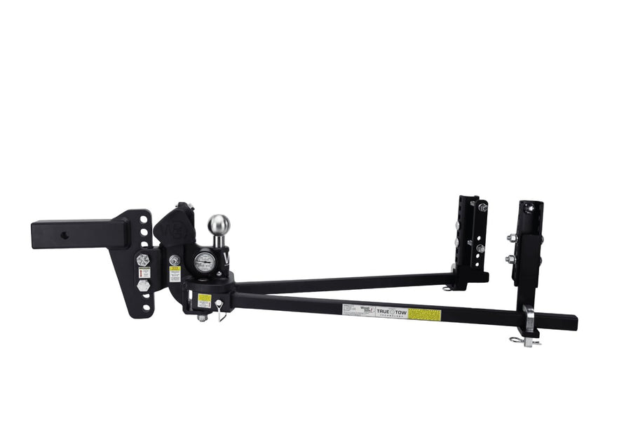 TrueTow Weigh Safe Heavyweight Distribution Hitch - Adjustable 4" Drop w/2.5" Shank - 22,000 lbs GTW w/Keyed Alike Hitch Pin, Coupler Lock, & Padlock