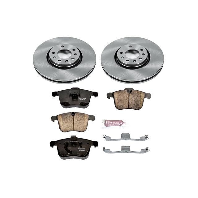 Power Stop Autospecialty KOE5349 Front Replacement Brake Kit-OE Brake Rotors & Ceramic Brake Pads For Saab 9-3 2003-2011, Saab 9-3X 2010-2011 [Model Specific]
