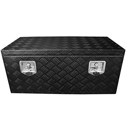 36x18x16 Truck Pickup Bed Utility Chest Aluminum Black Tool Box Trailer Storage W/Lock Key SPEC-D TUNING