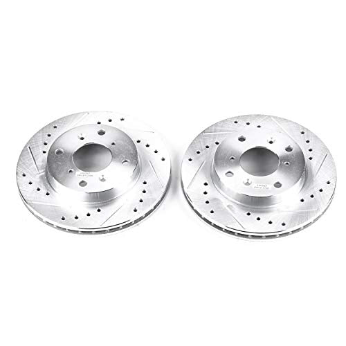 Power Stop Front JBR797XPR Drilled & Slotted Rotor Pair For Acura CL 1998-1999, Honda Accord 1998-2002, Honda Prelude 1992-1996 [Model Specific]