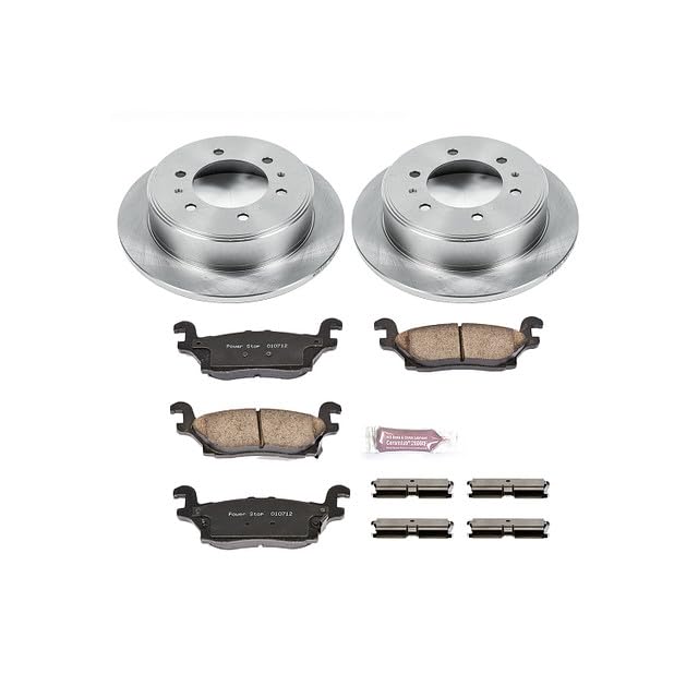 POWERSTOP Autospecialty KOE3067 Rear Replacement Brake Kit-OE Brake Rotors & Ceramic Brake Pads For Hummer H3 2006-2010, Hummer H3T 2009-2010 [Model Specific]