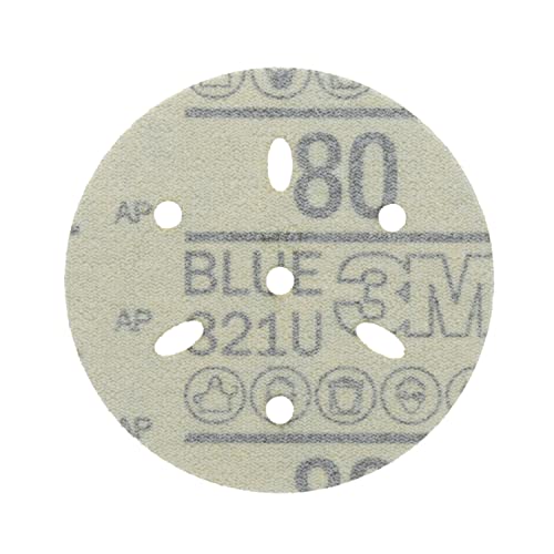 3M Hookit 3M-36142 Blue Abrasive Disc Multi-hole, 3 80 Grade