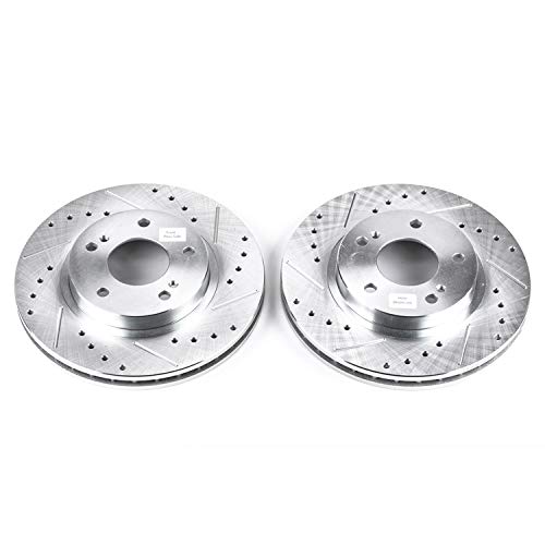 Power Stop Front JBR918XPR Drilled & Slotted Rotor Pair For INFINITI I30 2000-2001, Nissan Maxima 1999-2001 [Model Specific]