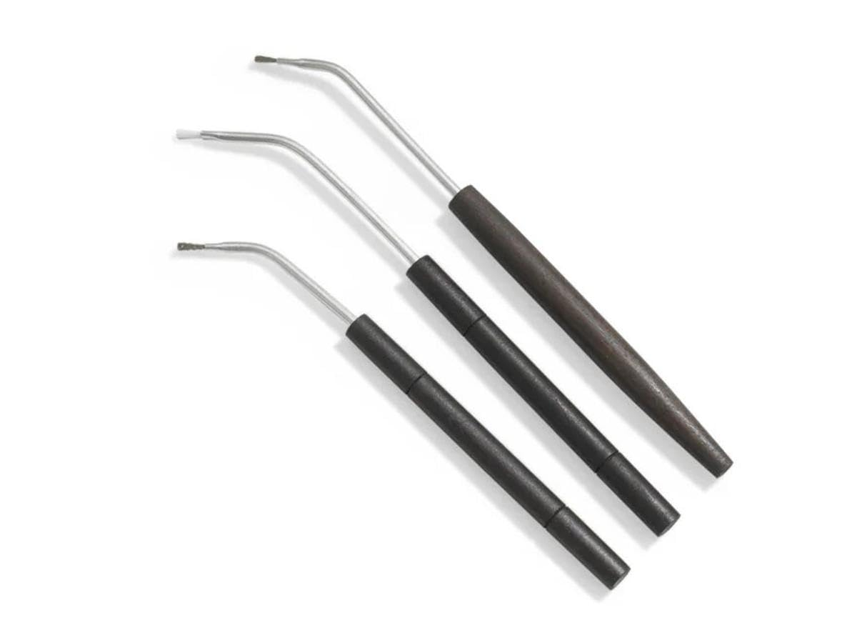 Angled BIRCHWOOD CASEY Cleaning Brushes | Durable Versatile Gun Maintenance Cleaning Scrubbing Nylon, Bronze & Stainless Small Brush Set - Pack of 3