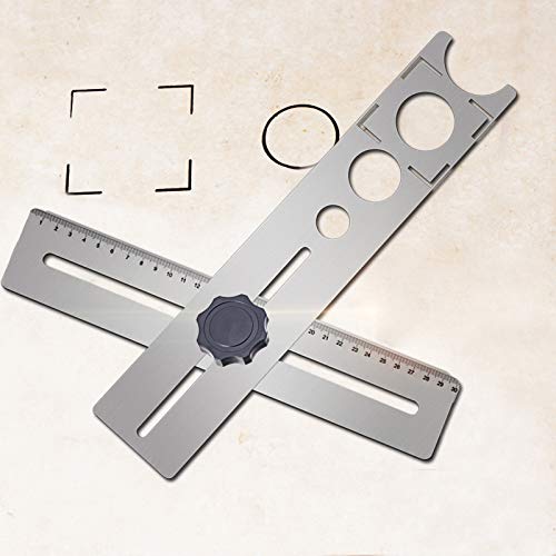 Durable Dengofng Punch Locator Ceramic Tile Measurement DIY Drill Guide Stainless Steel Hole Gauge Accurate Universal Portable