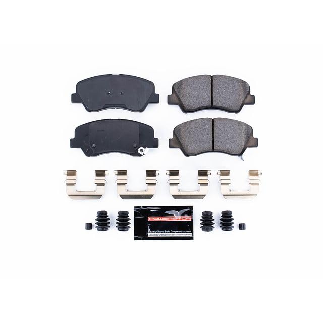 Power Stop Z23-1593 Z23 Evolution Sport Carbon Fiber Infused Ceramic Brake Pads with Hardware For Hyundai Accent 2012-2017, Kia Rio 2012-2017 [Model Specific]