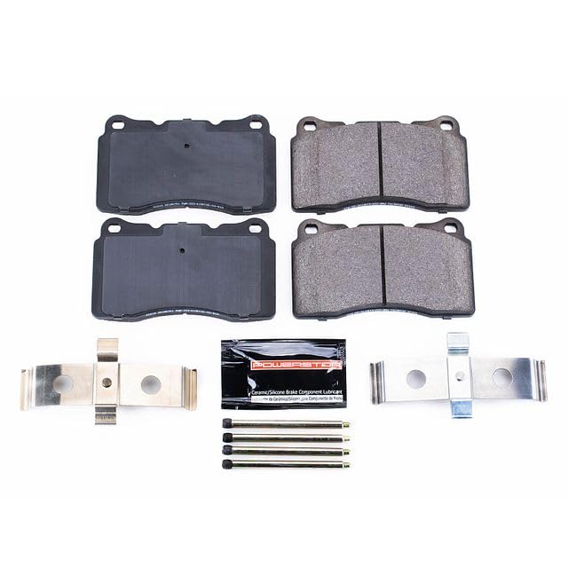 Power Stop Z23-1016 Z23 Evolution Sport Carbon Fiber Infused Ceramic Brake Pads with Hardware For Volvo S60 2004-2007, Volvo V70 2004-2007 [Model Specific]