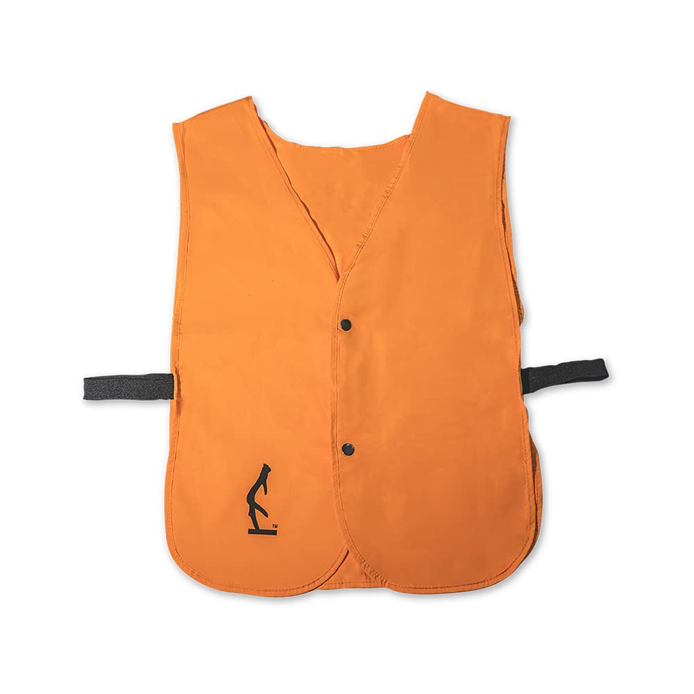 Hunter Half Rack Blaze Orange Hunting Vest - Soft & Silent Cotton/Poly Blend Hunting Safety Vest - w/Elastic Side Panels for Comfort - Dual Snap Hunting Vest for Men - Hand Washable - Hunters Orange