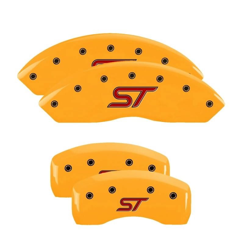 MGP 10252SSTOYL Caliper Covers Yellow Powder Coat Finish, Black Characters, Set of 4