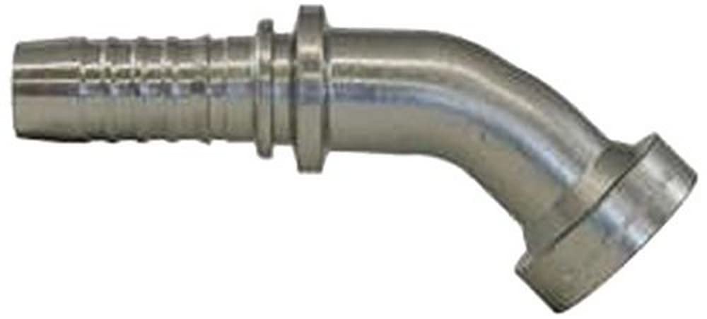 GlobalSpiral Couplings Gates 12GS-12FLC45-066, Caterpillar Style O-Ring Flange, Zinc Plated Carbon Steel, 6.50", 45° Bent Tube, 3/4" ID