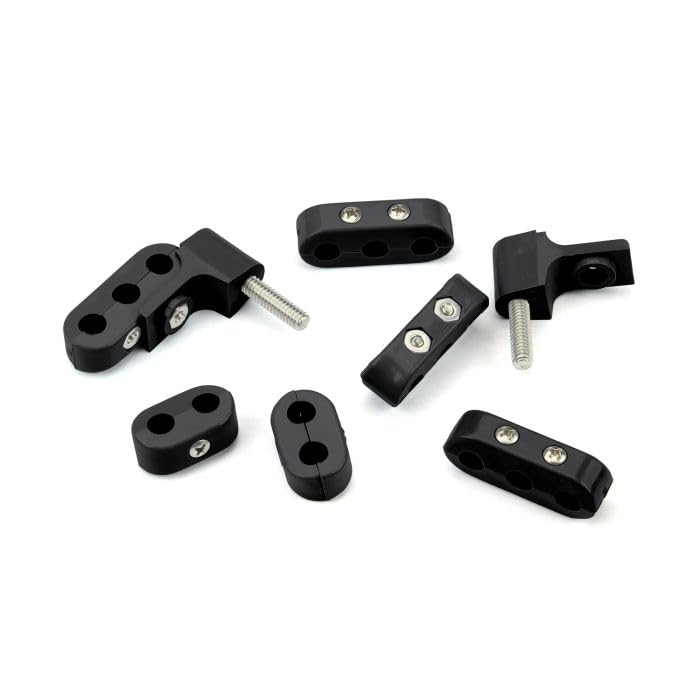 V6 Smoothie Wire Separator KIT for 7-8mm Plug Wires, 2 Brackets, 2 2-Place, and 4 3-Place Wire SEPARATORS, Black