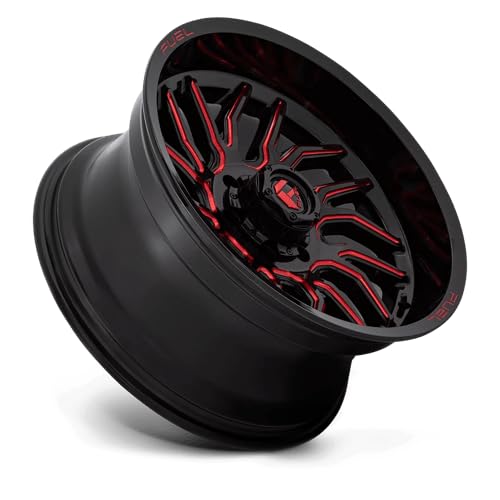 D808 HURRICANE FUEL OFF-ROAD 20X10, 6X5.5, 4.79, 18mm GLOSS BLACK MILLED RED TINT - D80820008447
