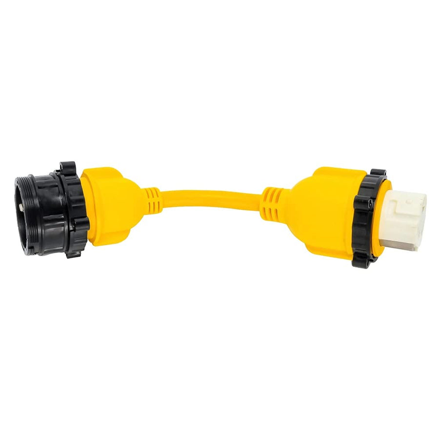 Camco 12" PowerGrip Electrical Adapter - 30 Amp Male Locking End to 50 Amp Female Locking End (55615)