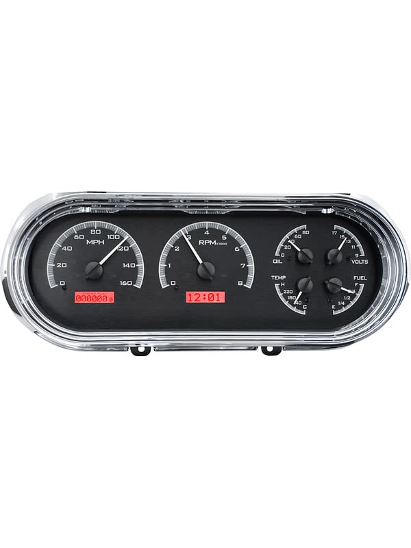 Dakota Digital VHX-63C-NOV-K-R Analog Dash Gauges Black Alloy Red 63 64 65 Chevy Nova