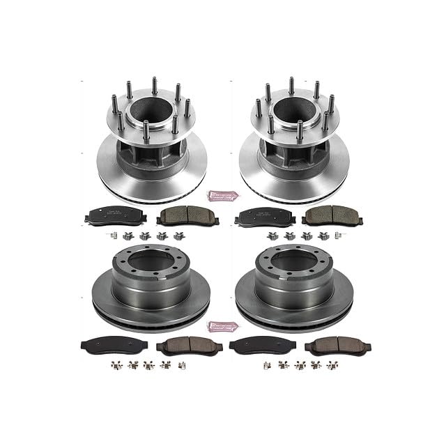 Power Stop Autospecialty KOE6527 Front and Rear Replacement Brake Kit-OE Brake Rotors & Ceramic Brake Pads For Ford F-350 Super Duty 2012 [Model Specific]
