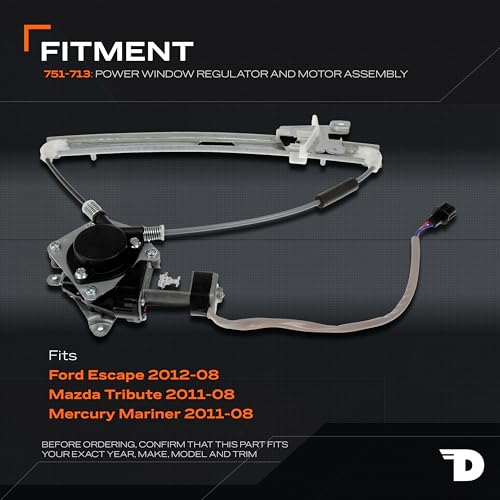Dorman 751-713 Power Window Regulator and Motor Assembly Rear Passenger Side Compatible with Select Ford / Mazda / Mercury Models