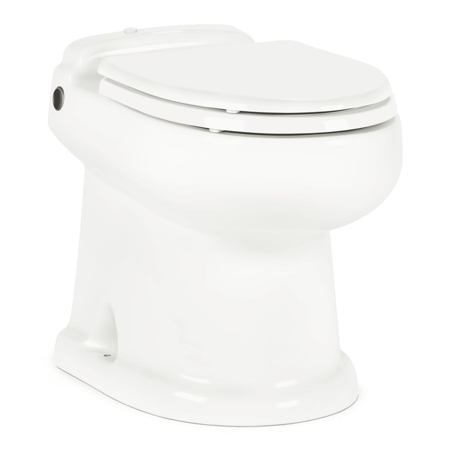 Dometic MasterFlush 8740 - Macerator Powerful Toilet with Two Flush Options - Electronic Flush Handle with Chrome Finish for RV, Camper or Trailer