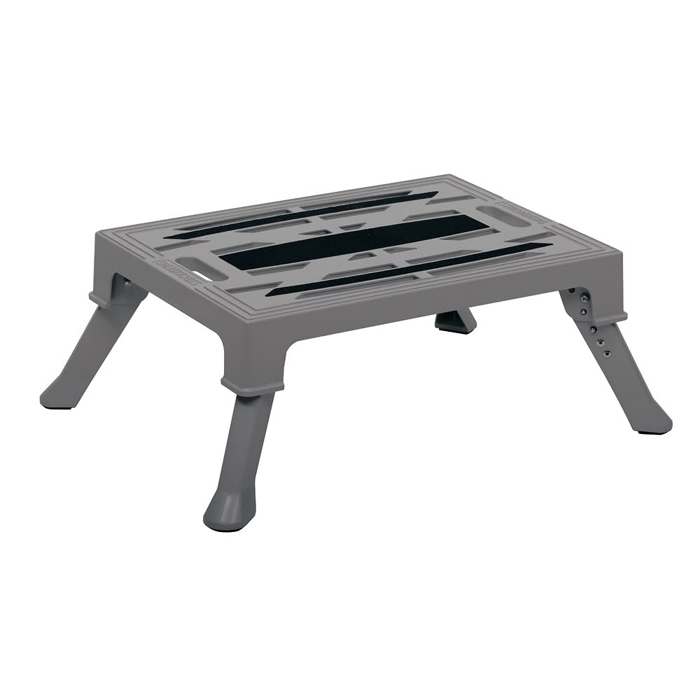 Adjustable 19″ x 14″ Stromberg Carlson RV Platform Step, Lightweight Rust-Resistant Cast Aluminum, Portable Step Stool for Campers, 3-1/8″ and 8-1/8″ Height, 1000 lbs Capacity, Rubber Feet