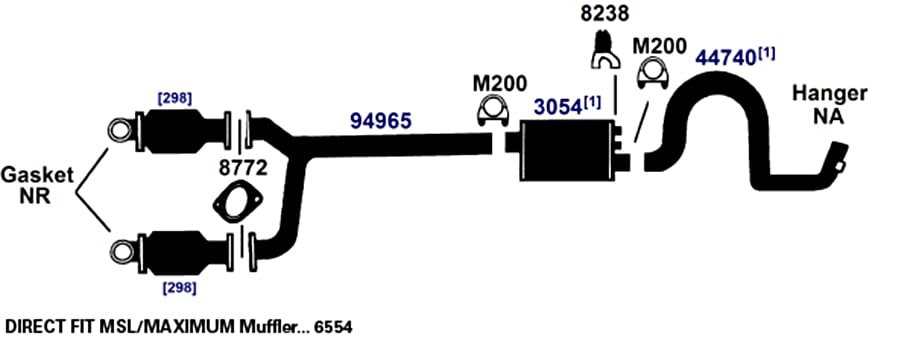 Exhaust Muffler AP Exhaust Products 6554