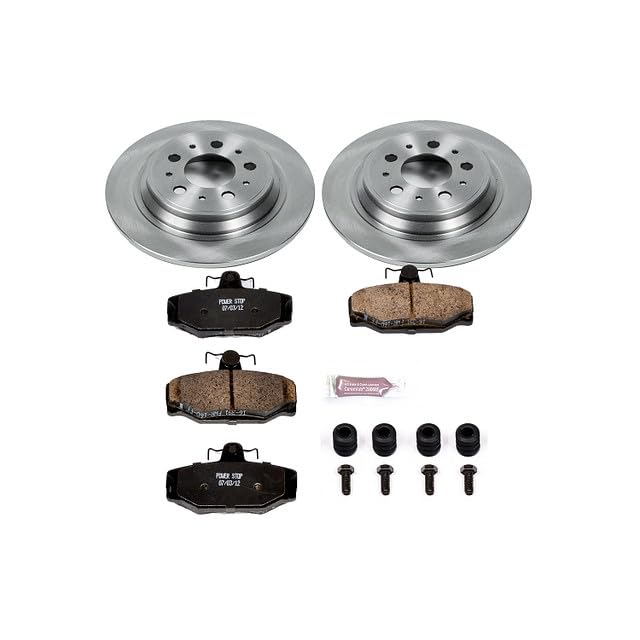 Power Stop KOE3139 Rear Replacement Brake Kit-OE Brake Rotors & Ceramic Brake Pads For Volvo S70 1999-2000, Volvo V70 1998-1999 [Model Specific]