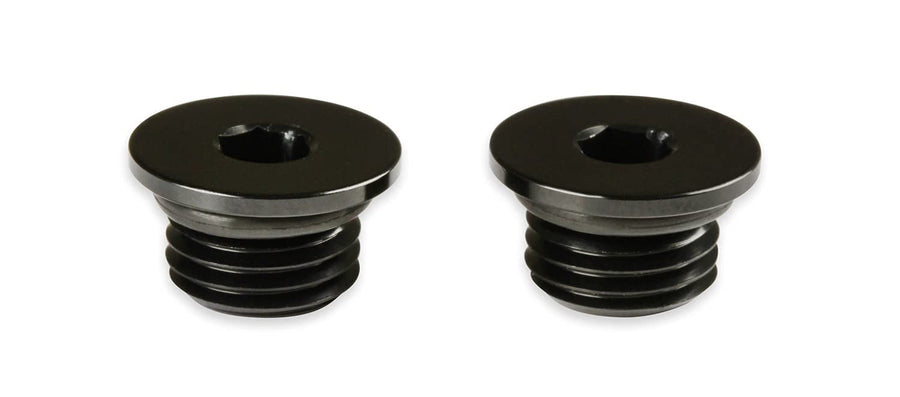 Black Earl's -6An Low Profile Port Plug, 2Pk