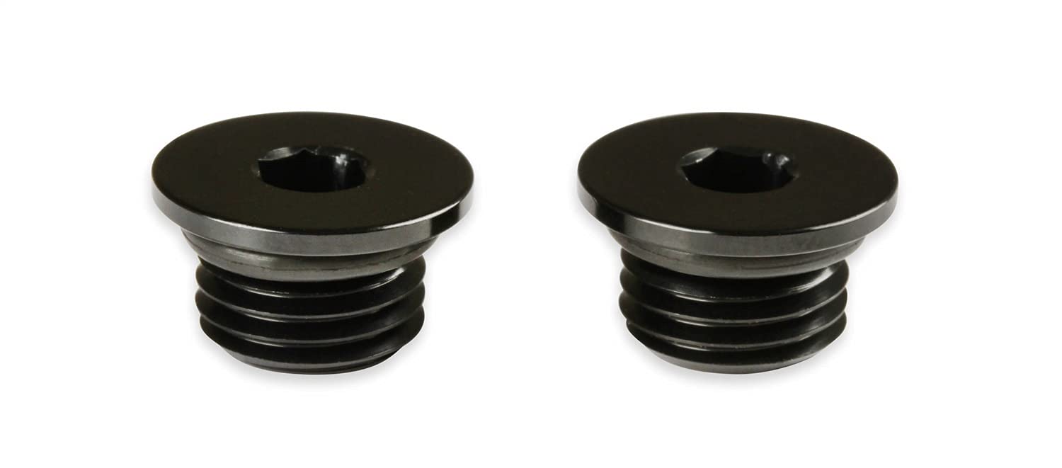 Black Earl's -6An Low Profile Port Plug, 2Pk