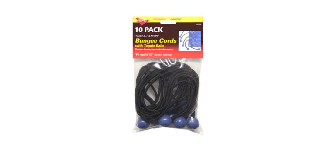 12" Keeper Canopy Bungee Cords With Toggle Balls, 10 Pack