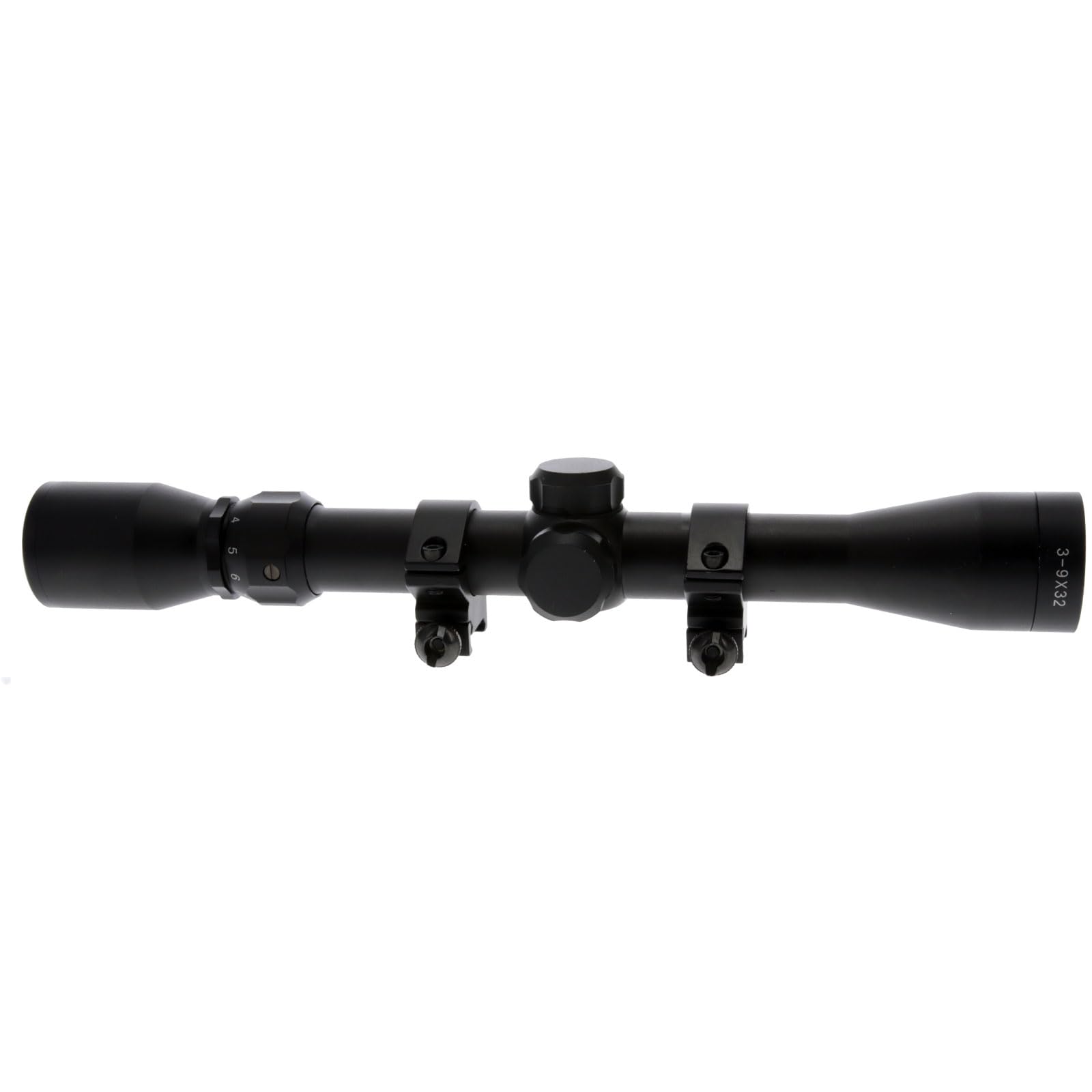 BUCKLINE TRUGLO Tactical Hunting Shooting Durable Waterproof Fogproof 1" Aluminum Tube Riflescope with Weaver-Style Mount Rings & Elastic Lens Covers Included, 3-9 x 32mm, BDC Dot Reticle