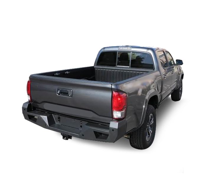 Heavy Duty Black Horse Armour Rear Bumper Matte Black Compatible with 2016-2023 Toyota Tacoma (Excludes models with Rear Cross Traffic Alert)-ARB-TA16