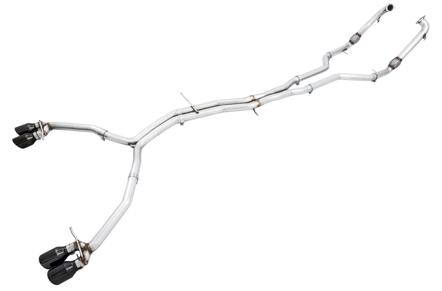 AWE Tuning Track Edition Audi B9 S4 Exhaust - Non-Resonated (Black 102mm Tips) - 3010-43048