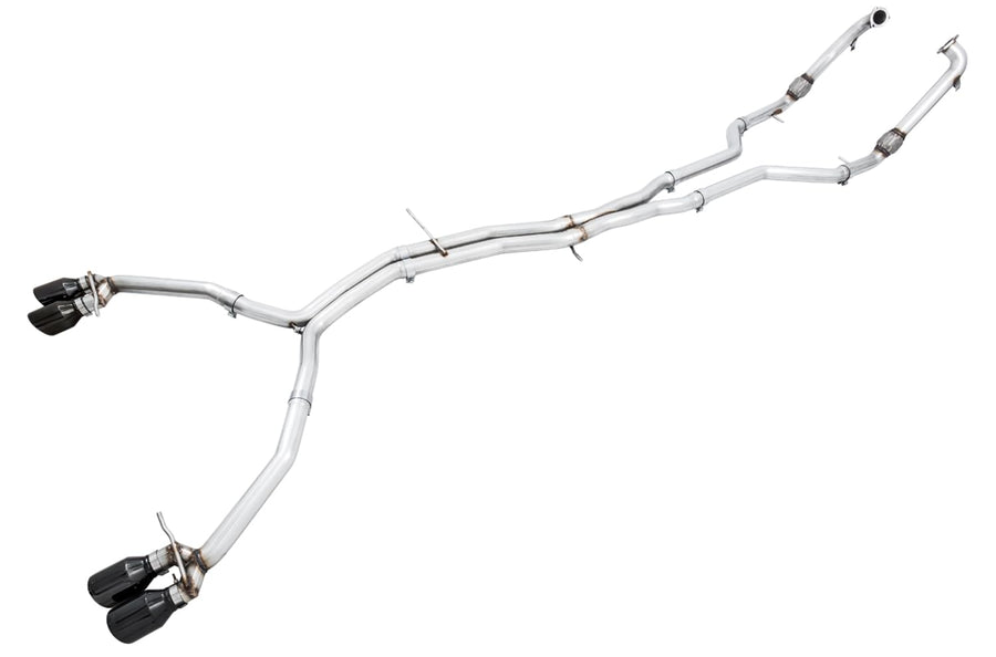AWE Tuning Track Edition Audi B9 S4 Exhaust - Non-Resonated (Black 102mm Tips) - 3010-43048
