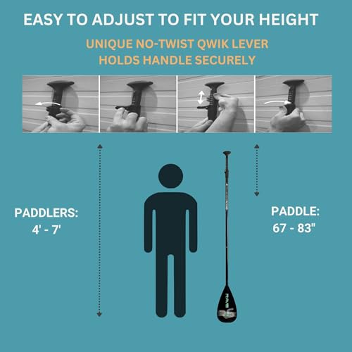 Adjustable Rave Sports 02575 Aluminum Paddle 69"-85"