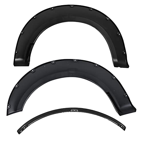 Pocket Rivet Rough Textured Fender Flares SPEC-D TUNING Compatible with 2017-2020 Ford F-250, F-350 Super Duty, 4 Pcs