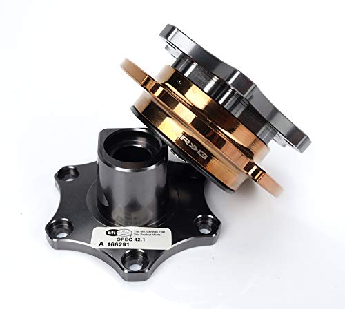 NRG Innovations SFI 42.1 Spec NRG-SRK-R200GM-RG D shaped Steering Wheel Quick Release Short Hub Adapter, 6x70mm Bolt Pattern Gun Metal Body/Black Shinny Ring