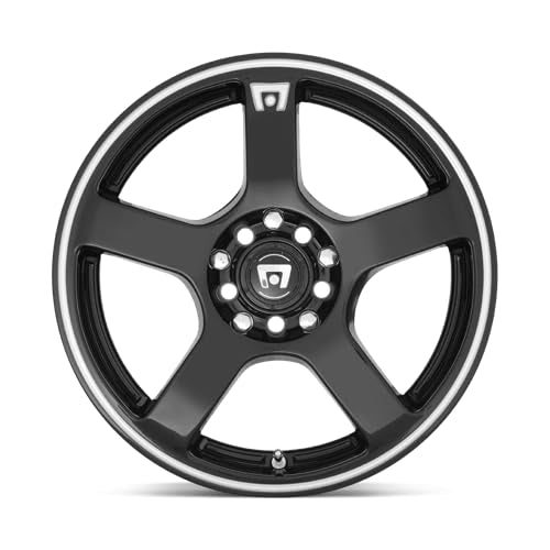 MR116 FS5 Motegi 16X7 5X4.25/4.5 5.57 40mm GLOSS BLACK W/ MACHINED FLANGE - MR11667001340