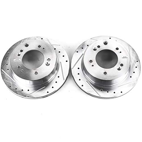 Power Stop Rear JBR1519XPR Evolution Performance Drilled, Slotted & Plated Brake Rotor Pair For Kia Sorento 2007-2009 [Model Specific]