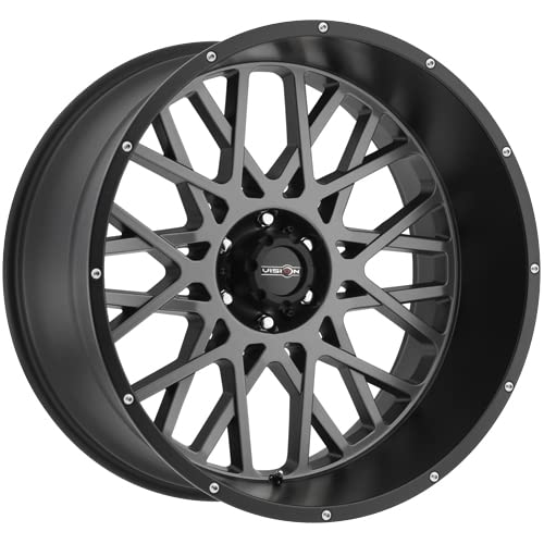 18x9 Vision Rocker Gray Black Wheel / Rim 5x5 with a -12mm Offset and a 78.1 Hub Bore. Partnumber 412-8973ABL-12
