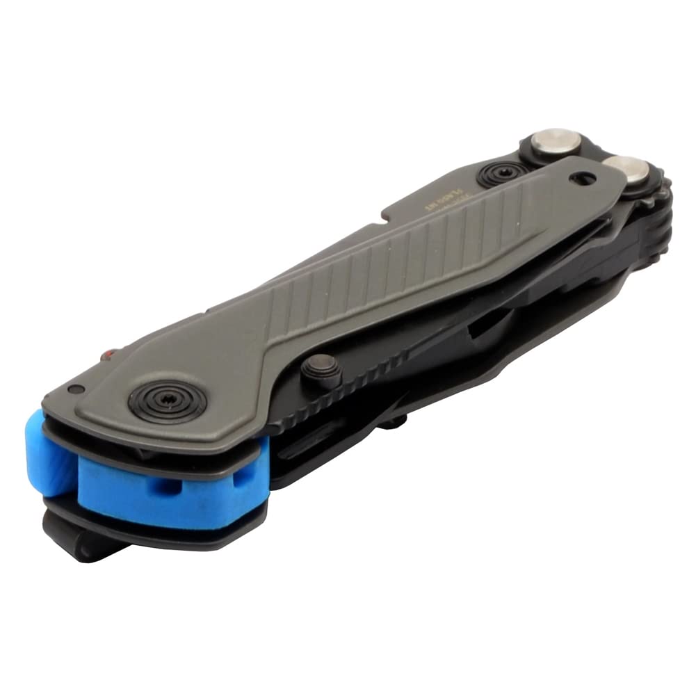 SOG Everyday Daily Solution EDC Compact Pocket Size Flash MT Multi-Tool, D2 Steel, 7 Tools, Stainless-Steel Housing, Urban Gray & Cyan