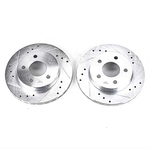Power Stop AR8137XPR Evolution Rear Drilled & Slotted Rotor Pair For Ford Thunderbird 1993-1997, Lincoln Mark VIII 1993-1998, Mercury Cougar 1993-1997 [Model Specific]