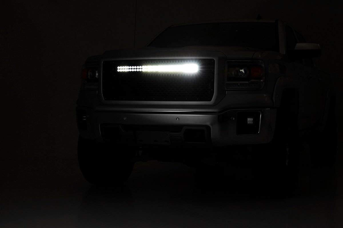 30" Rough Country Mesh White DRL LED Grille for 14-15 GMC Sierra 1500-70190DRL
