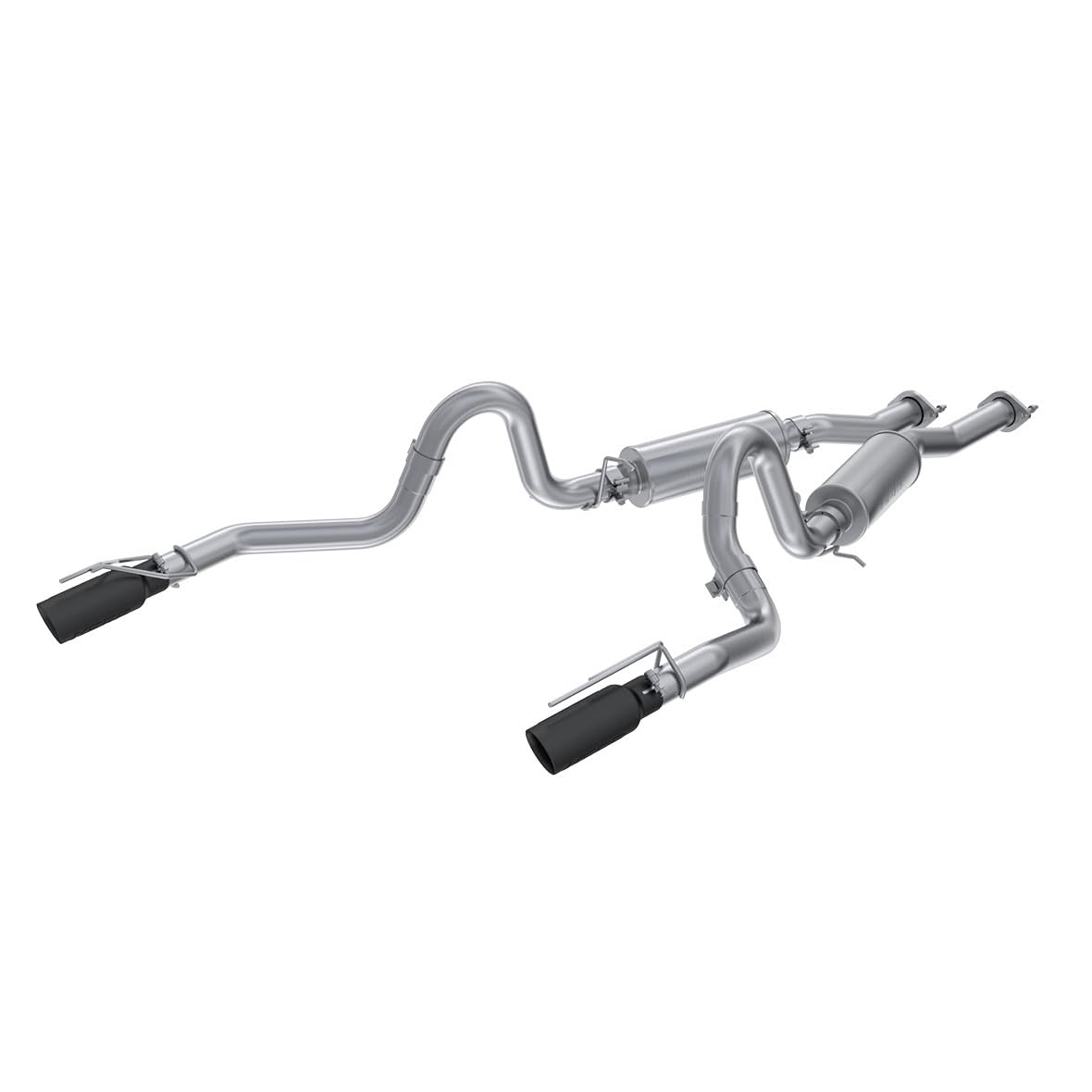 MBRP 99-04 Ford Mustang GT 4.6L Dual Split Rear 2.5in. Cat Back w/ 3.5in. Blk. Dual Wall Tips - S7221ALBT